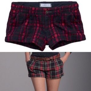 Abercrombie Red/Navy Plaid Shorts Size 4